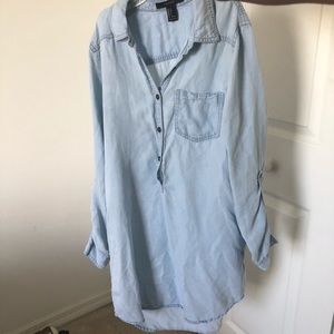 forever 21 button down dress, light blue
